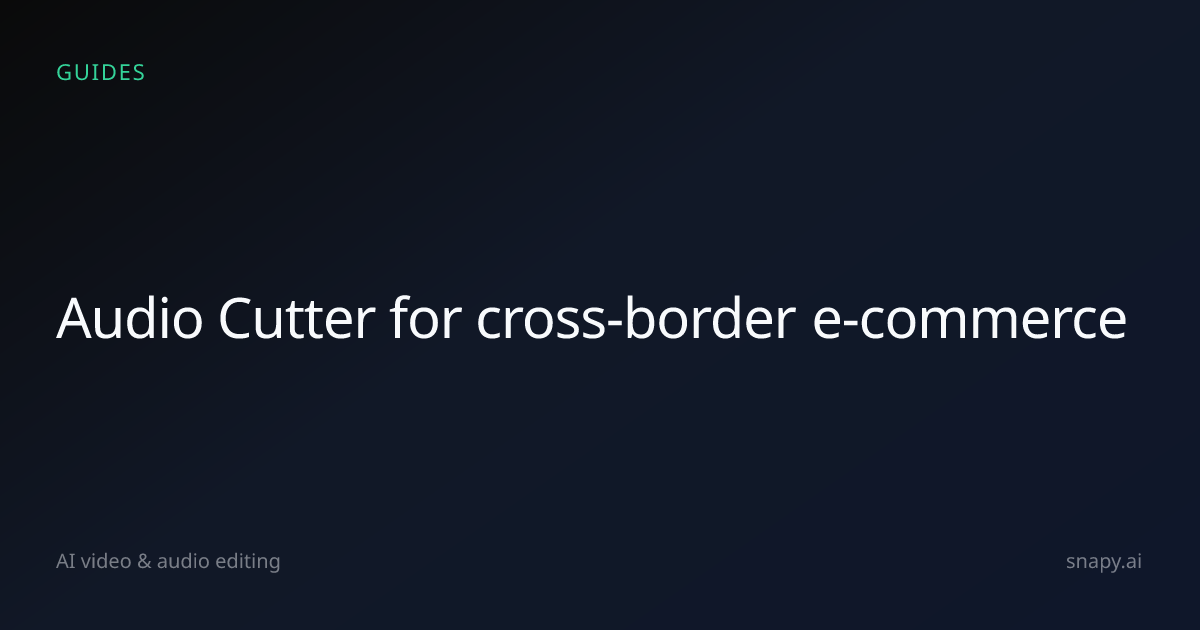 Audio Cutter for cross-border e-commerce | Snapy.ai