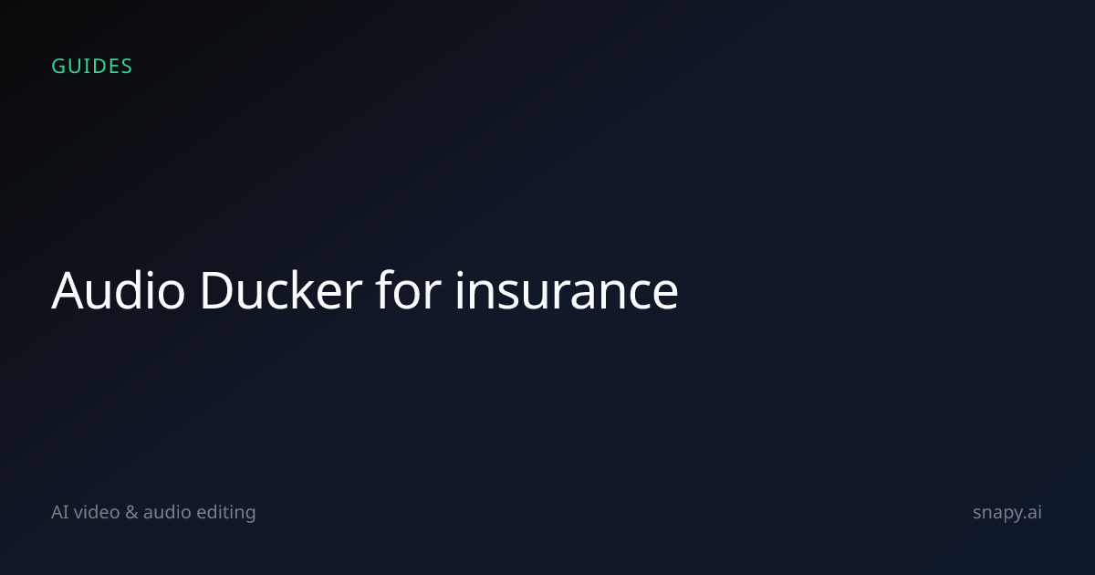 Audio Ducker for insurance | Snapy.ai