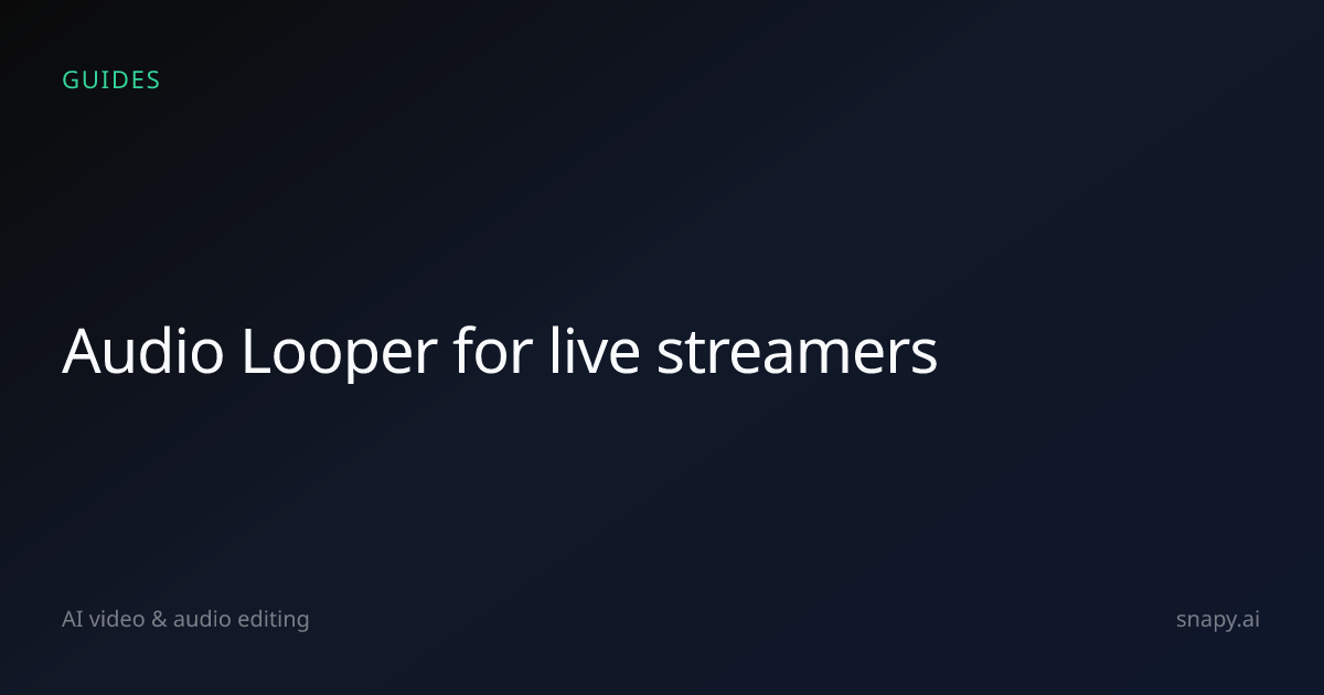 Audio Looper for live streamers | Snapy.ai