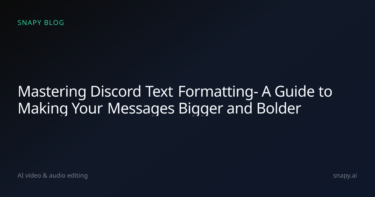 Mastering Discord Text Formatting- A Guide to Making Your Messages ...