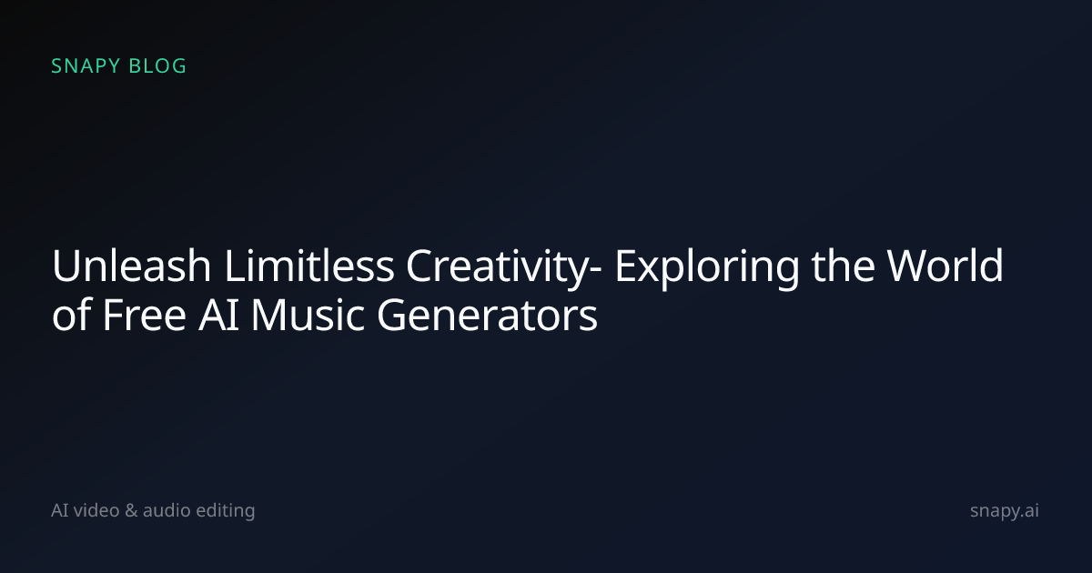 Unleash Limitless Creativity- Exploring the World of Free AI Music ...