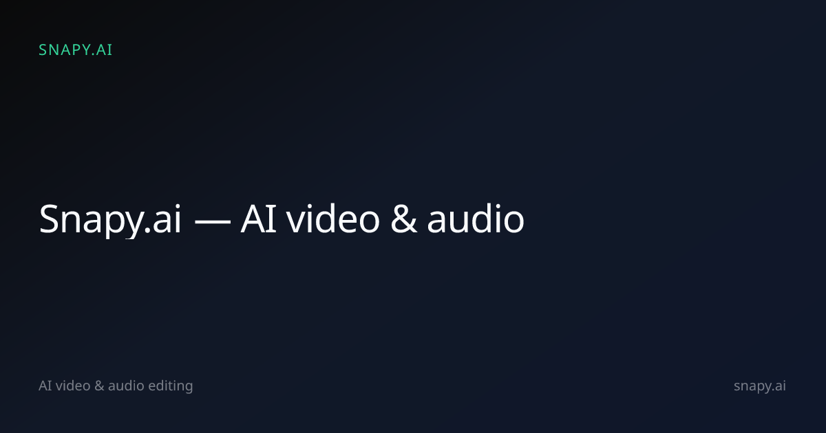 Snapy.ai - AI Video Creation Platform logo